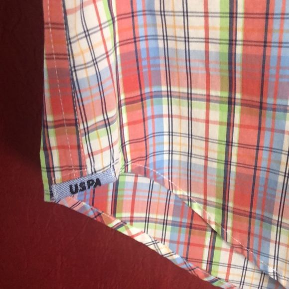 #115 NWOT Colorful Plaid Button Down Short Sleeve Shirt - Picture 9 of 17